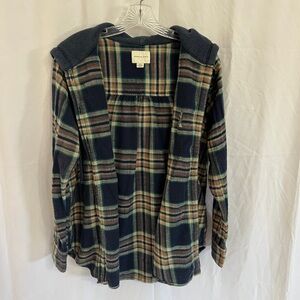 American Eagle Outfitters Blue and Green Plaid Shirt